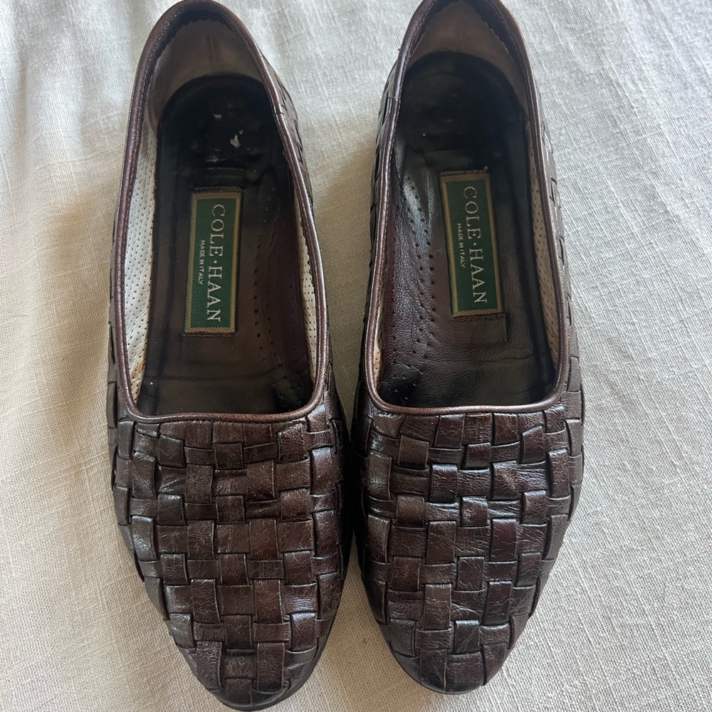 Cole Haan Brown Woven Leather woven Loafers 6.5